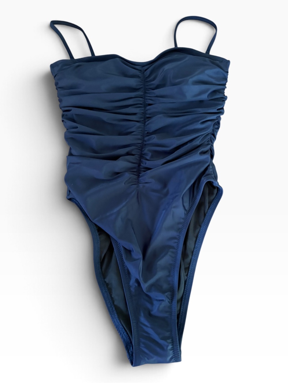 J Crew Navy Ruched Sweetheart Neckline One Piece Swimsuit NWT Sz 4